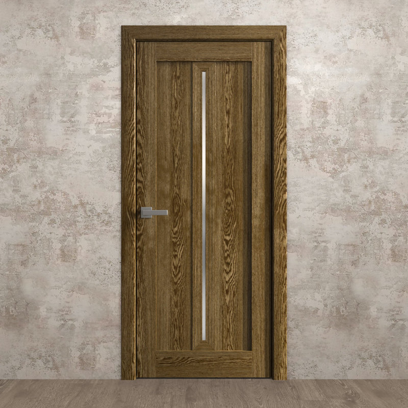 Panneau de porte à dalle | Ego 5014 | Portes en placage de bois | Pochette coulissante à poche, Chêne marbré, 18 po x 84 po