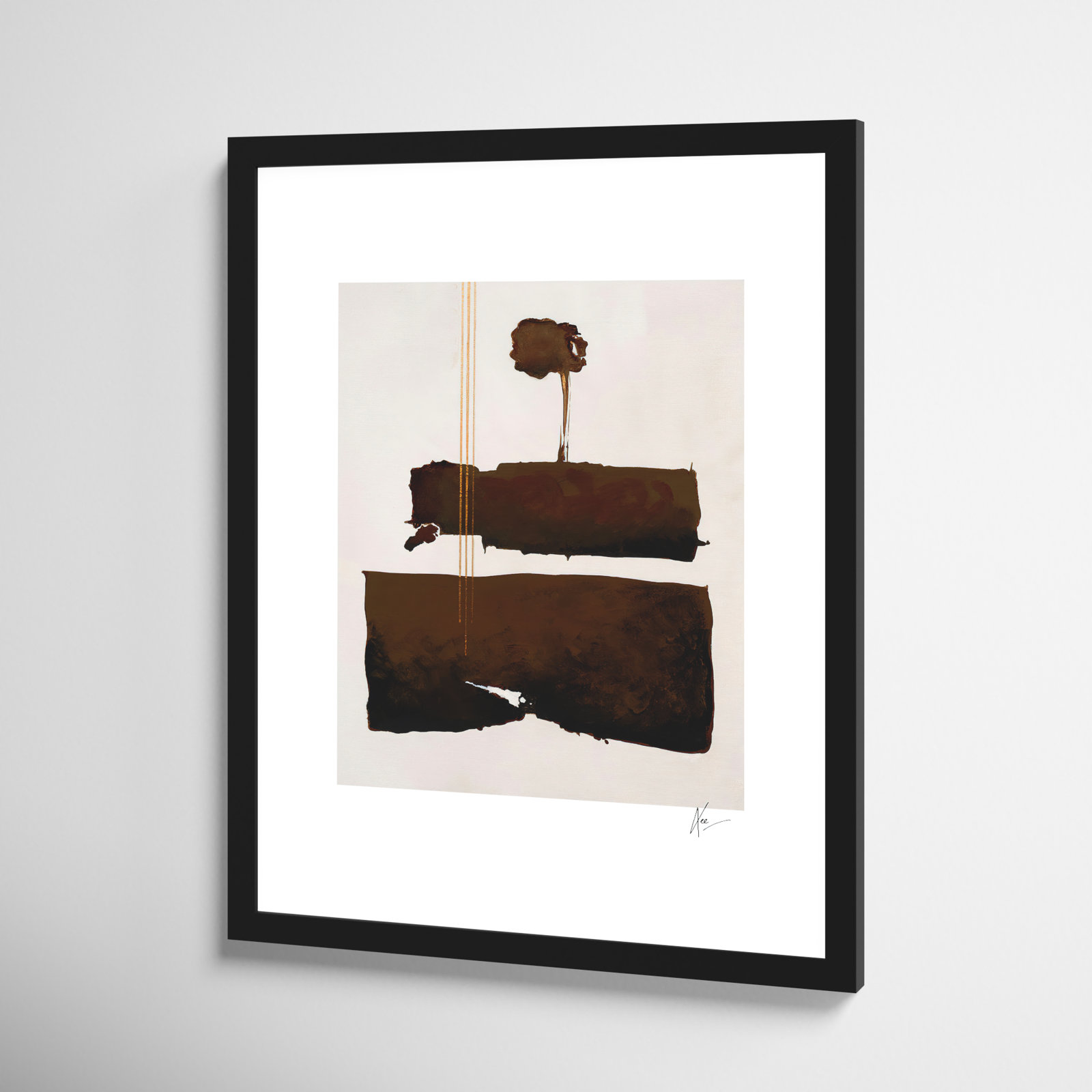 Walk with Me Print by Lee Lessem, 30" H x 24" W x 1.25" D, Black