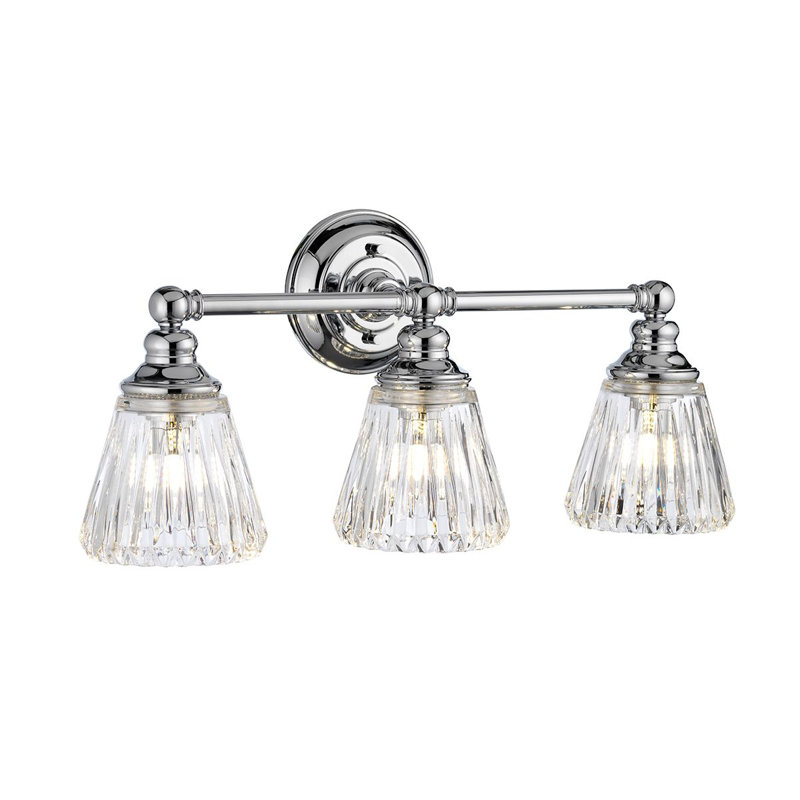 Meuble-lavabo 3 lumières Harvey-Jay en chrome poli