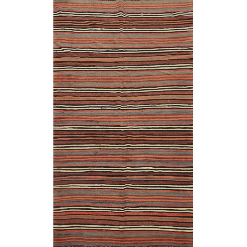 Tapis rayé en laine 5 x 9