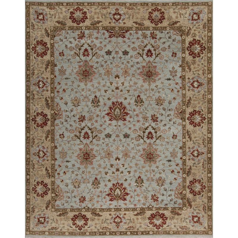 Maharani Hand Knotted Wool Area Rug, Rectangle 4' x 6'