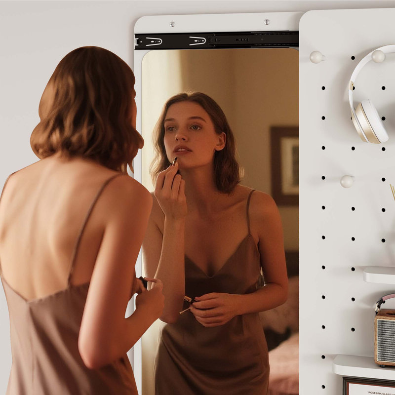 Wall Mounted Full Length Mirror, White