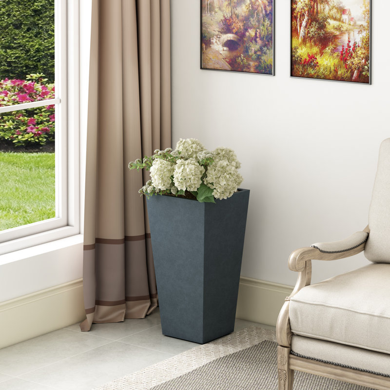 Pot à fleurs en béton Antonio, Anthracite, H 24,4 po x l 12,6 po x P 12,6 po