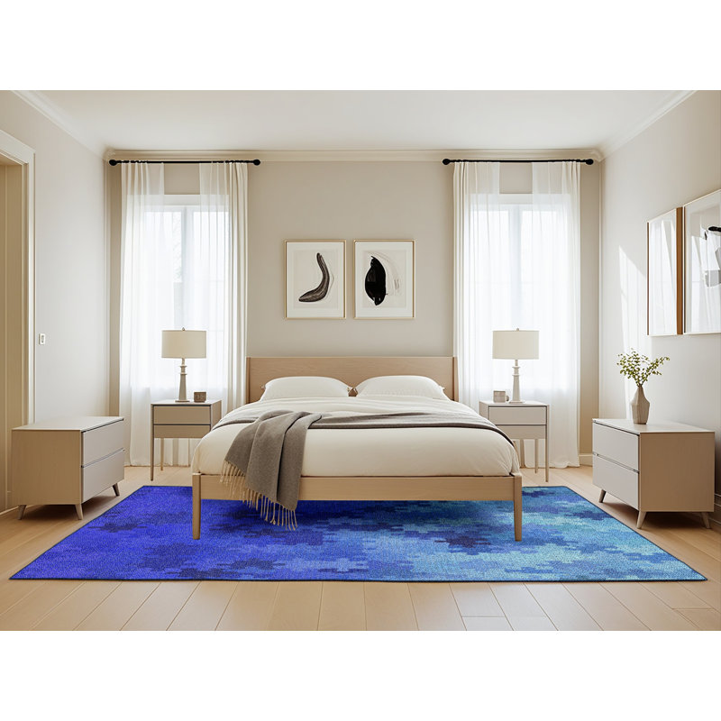 Tapis mauve à métier motorisée, Rectangle 5 pi x 8 pi