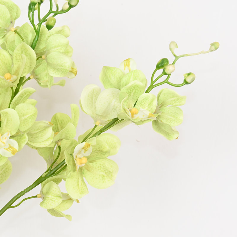 Arrangement floral orchidée artificielle 22 po dans un vase en verre, Vert