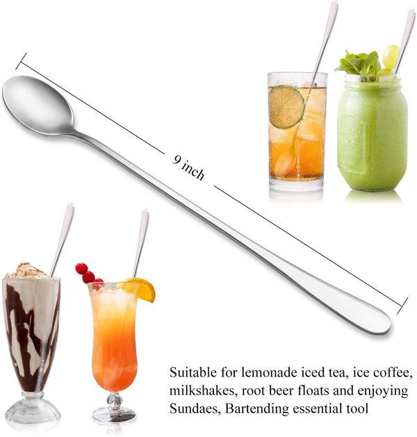 Stainless Steel Spoon Straw Cocktail Stirrer Stir Mixing Cocktail Bar US