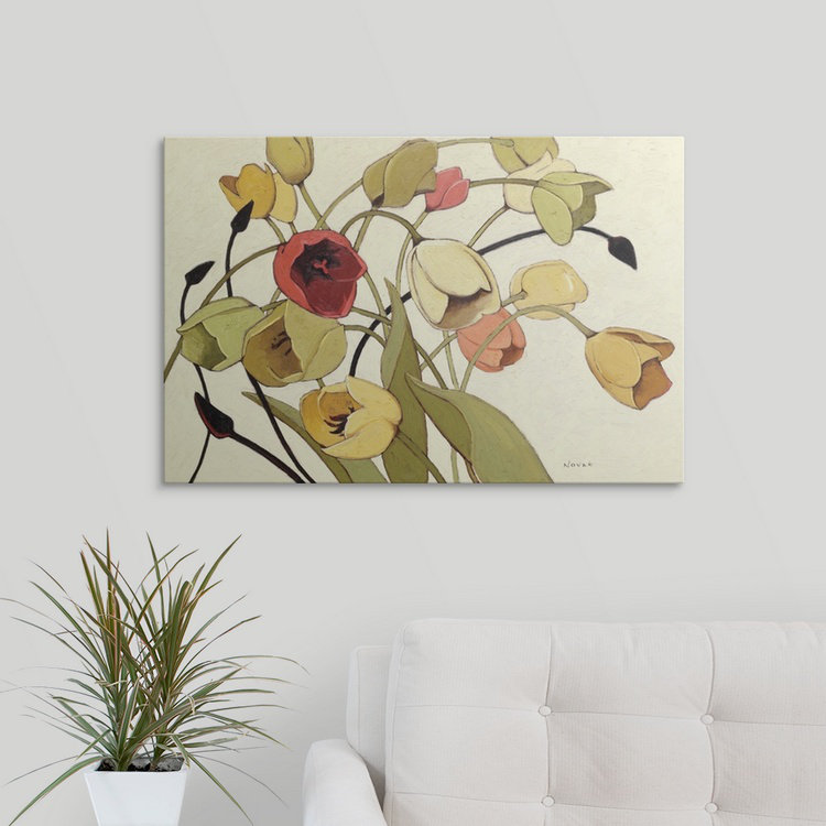 «Tulip Toss» par Shirley Novak - impression, H 8 po x l 12 po x P 1,5 po, Toile