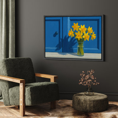 Reproduction d'art sur toile encadrée - œuvre d'art botanique florale, décor moderne minimaliste pour le salon