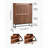 Mid-Century Shoe Cabinet with 2 Flip Drawers and Fluted Design, Walnut