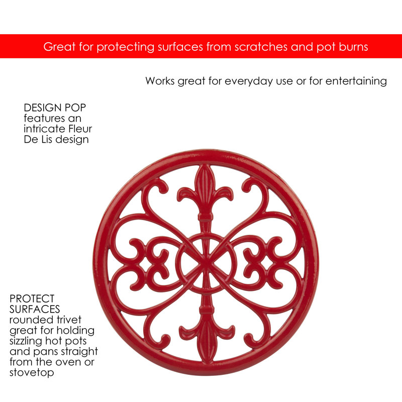 Sous-plat en fonte Fleur De Lis, Rouge