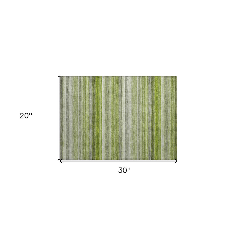 Tapis extérieur lavable rayé antidérapant 2 pi x 3 pi vert fougère