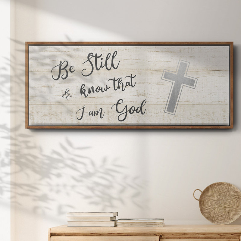 Be Still Cross- Framed Canvas, 20" H x 50" W