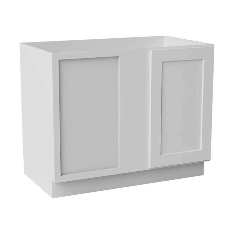 Armoire d'angle à base basse, L 42 po x H 34,5 po x P 24 po, Blanc