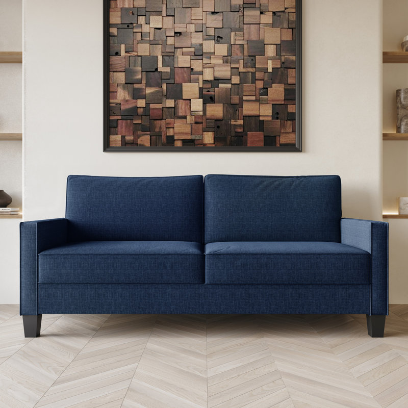 Roldao Square Arm Sofa, Blue
