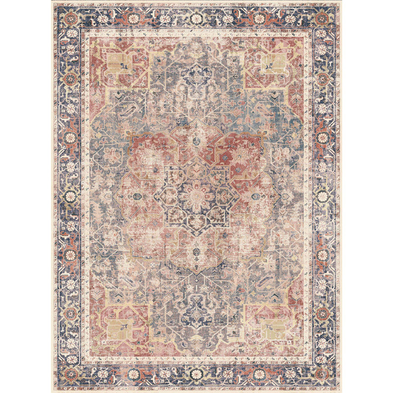 Tapis ivoire délavé à la machine Octavia, Rectangle 6 pi x 9 pi