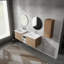 Meuble-lavabo mural avec lavabo et armoire latérale-114705327