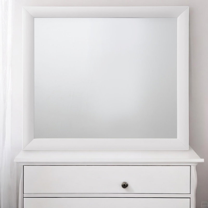 Rectangular Mirror, White, 35" x 39"
