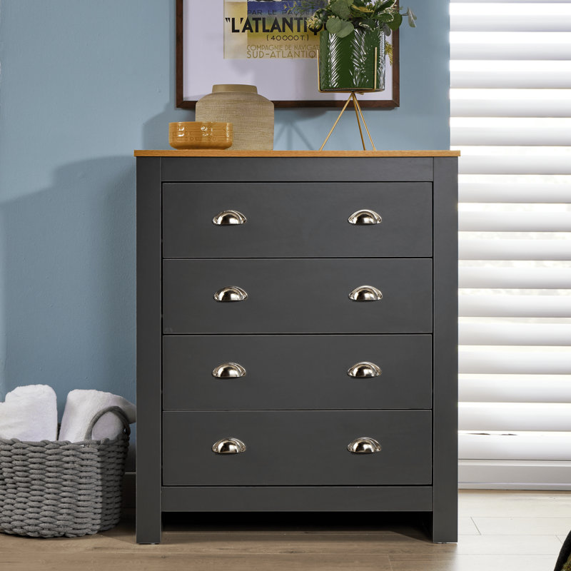Anani 4 Drawer Wide Chest of Drawers, Graphite