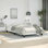 Structure de lit Singha, support de lattes, sans matelas, similicuir