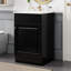 Meuble-lavabo de 20 po avec lavabo en céramique, noir. Armoire pour salle de bain. Bassin imperméable et fini teinté. Tablette de porte et tablette réglable. Armoire. Trop-plein en métal.-2025990965
