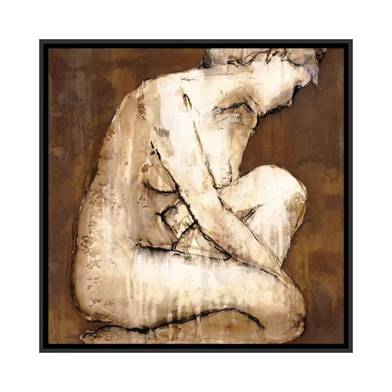 « poise », reproduction sur toile, H 18 po x l 18 po x P 1,5 po, Toile encadrée noire, Pas de tapis