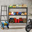 Étagère à 3 niveaux industrielle - 63 po, étagère robuste en acier réglable, l 67 po x P 19,7 po x H 63 po, noir, nécessite un assemblage-1584147070-1584147064