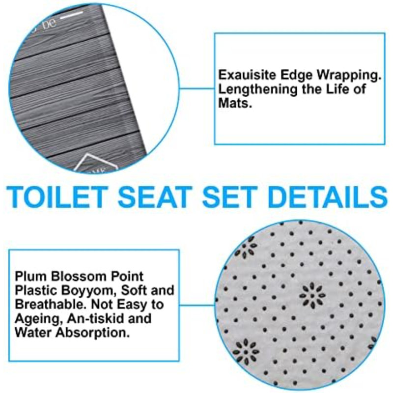 Ensemble de rideau de douche 4Pcs Family, Gris clair