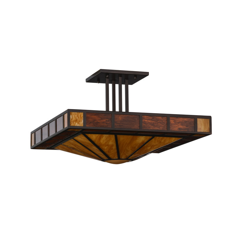 Plafonnier semi-encastré 4 lumières 34 po