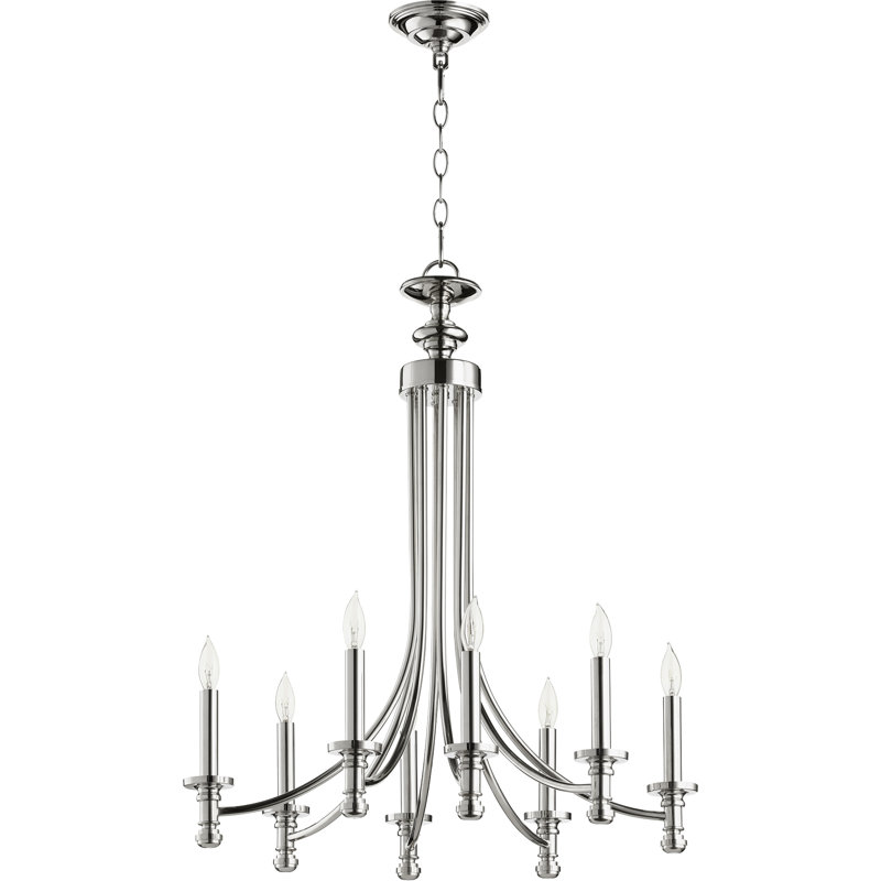 Lustree 8 lumières façon bougie/classique Herman, Nickel poli