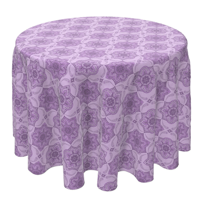 Round Floral Cotton Tablecloth