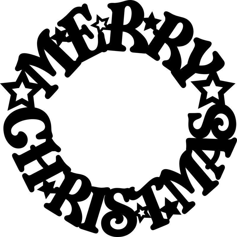 Couronne en métal faite à la main Merry Christmas, 36" H x 36" W x 0.1" D