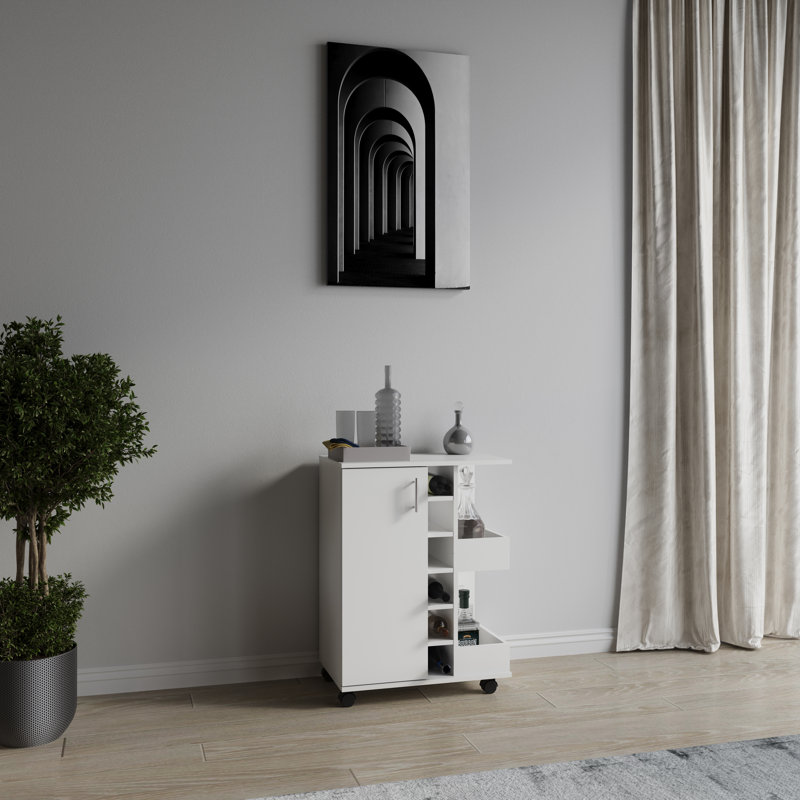 Oaklyn Wood Kitchen Cart, White