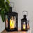 Set of 2 Decorative Candle Lantern 12'' & 8'' High Metal-1404193158
