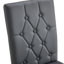 2 chaises de salle à manger grises, dossier quadrillé classique avec accents, matériau en polyuréthane, structure de pieds en métal, processus d'assemblage facile de 2 chaises sans accoudoirs pour la salle à manger, design élégant, pu, pieds stables, à assembler