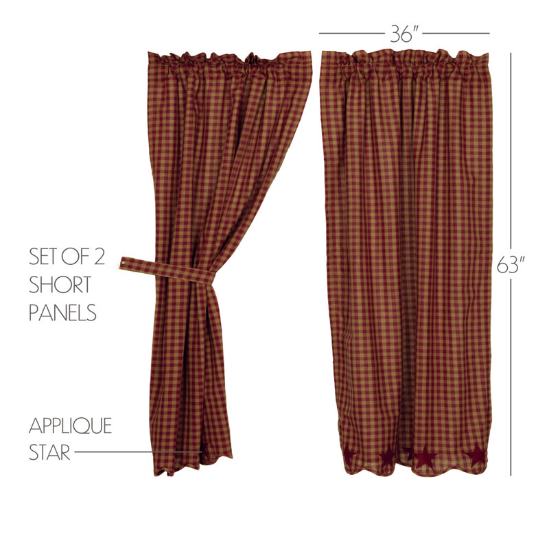 Paire de rideaux obscurcissant avec passe-tringle Star, Bourgogne / Brun clair, L 36 po x L 63 po