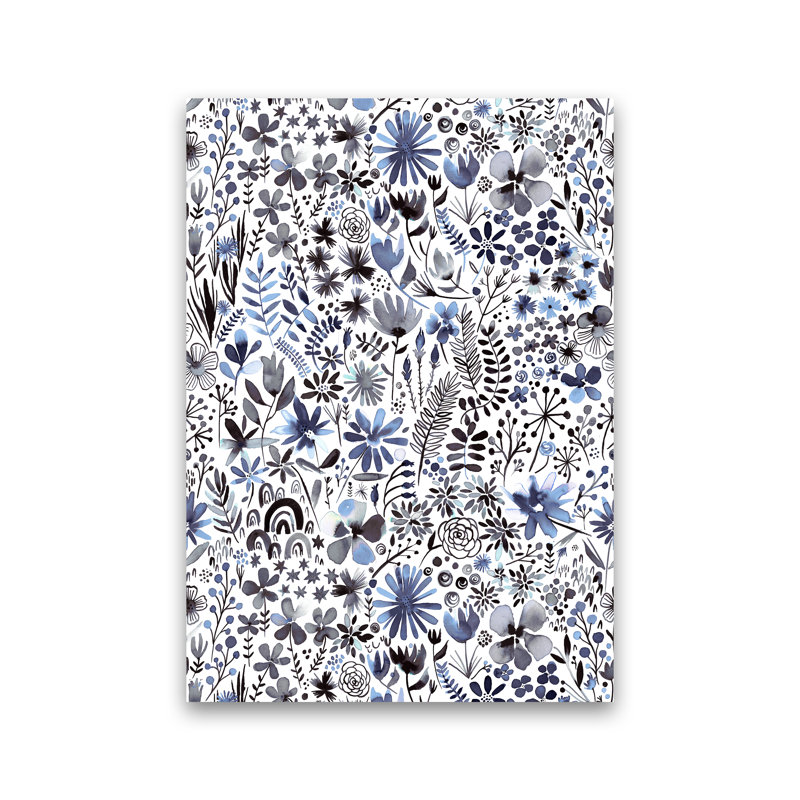 Winter Ink Flowers - Print, No Framed, 59cm H x 42cm W x 1cm D