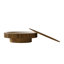 Table basse 47 po ovale avec rangement Table d'appoint moderne en placage de bois massif pour salon (seulement avec table basse)