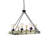 Lustre rectangulaire en bois 6 lumières Dahlia