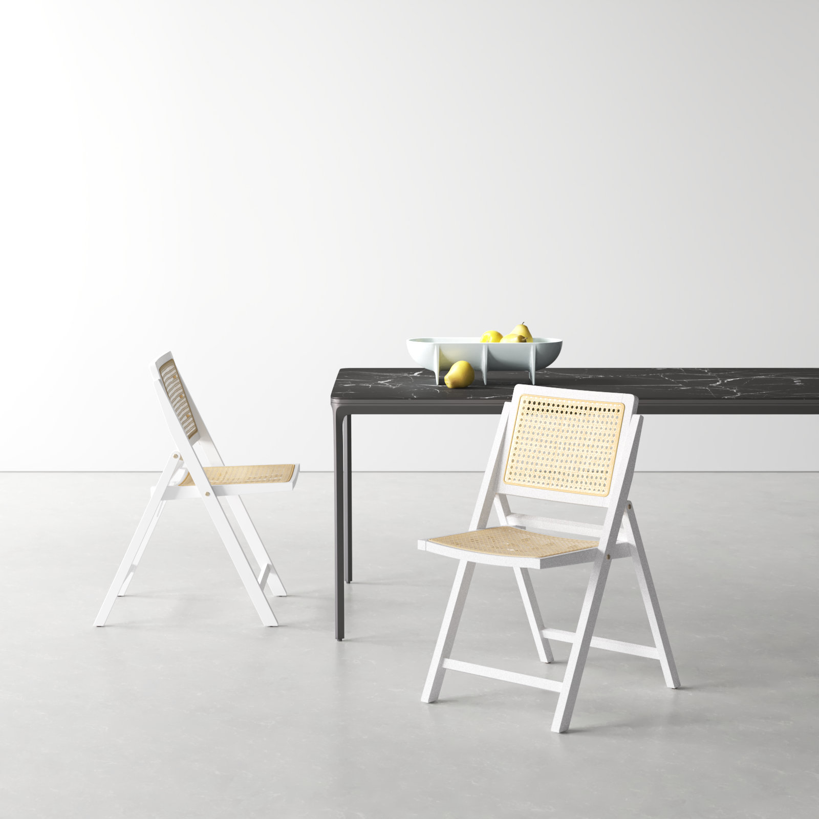 Dan Dining Chair, White/Natural