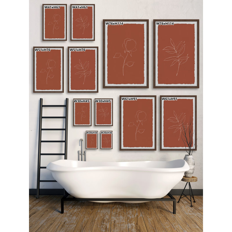 Roses And Leaves by Marmont Hill - 2 Piece Single Picture Frame Painting Set, 45" H x 38" W