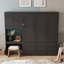 Grand lit escamotable 1 tiroir avec armoire latérale réversible et lumières DEL-1878109849