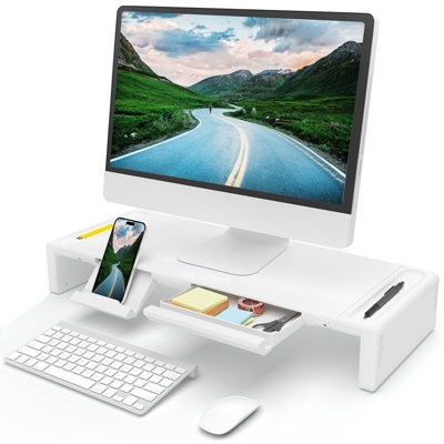 Inbox Zero Desktop Computer Monitor Riser Stand | Wayfair