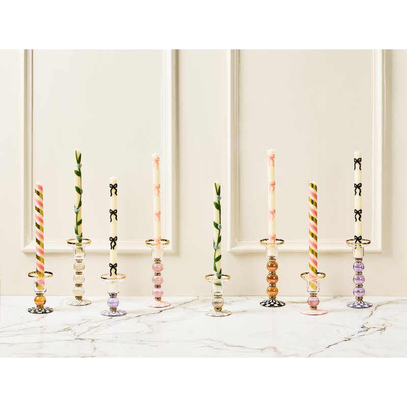 Courtly Check Large Glass Candlestick