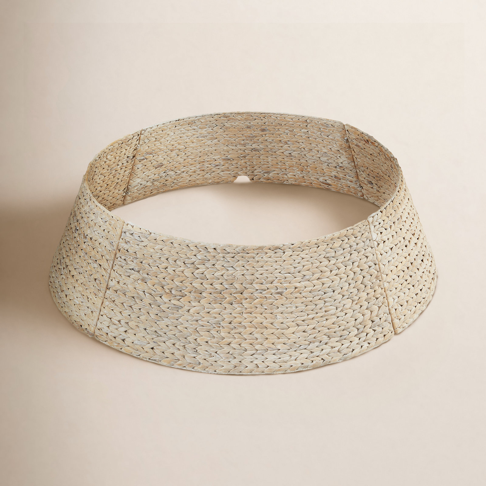 Rattan Tree Collar, Washed White, 11.25" H x 42" W