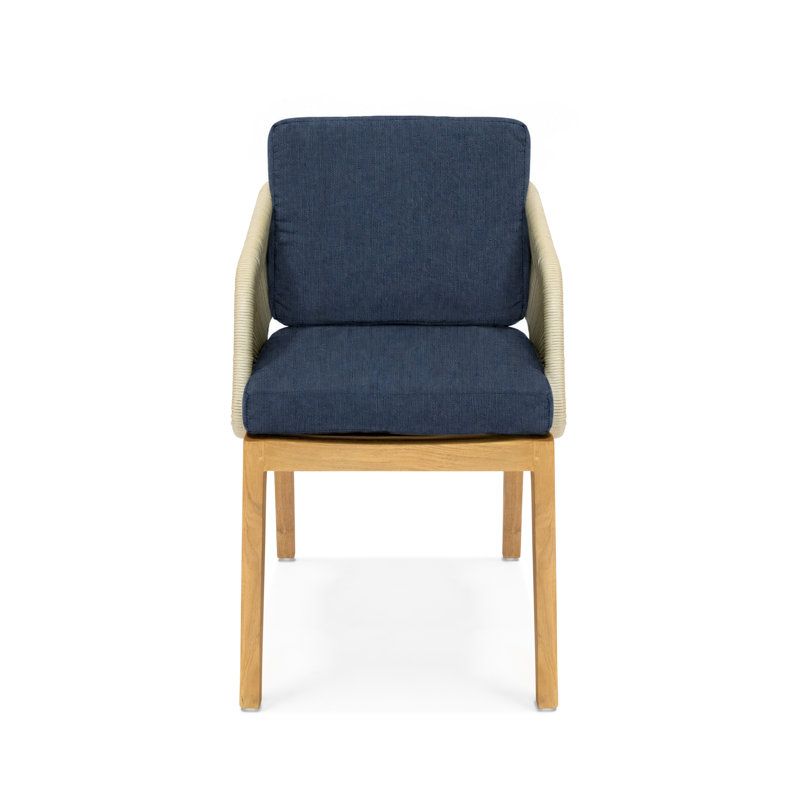 Amadora Outdoor Teak Dining Armchair, Indigo