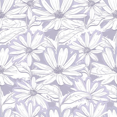 Lilac Gray Wallpaper - Wrapped Canvas Print