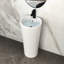 Lavabo sur pied classique en céramique blanche de 15 pouces, espace pour les salles de bain compactes, lisse, anti-débordement, rénovation historique dans les petites salles de bain, céramique haute température, finition sans joint, standard