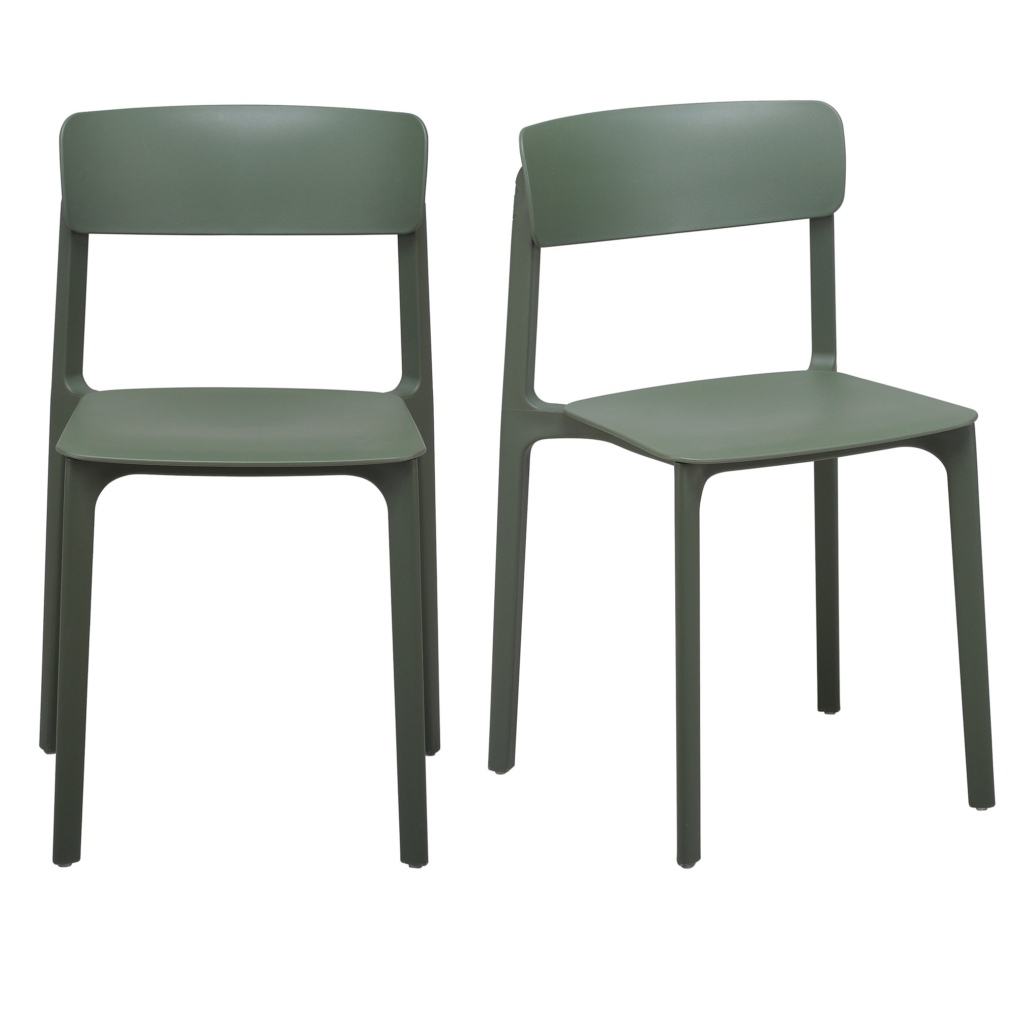 Vowa Stacking Patio Dining Side Chair, Green