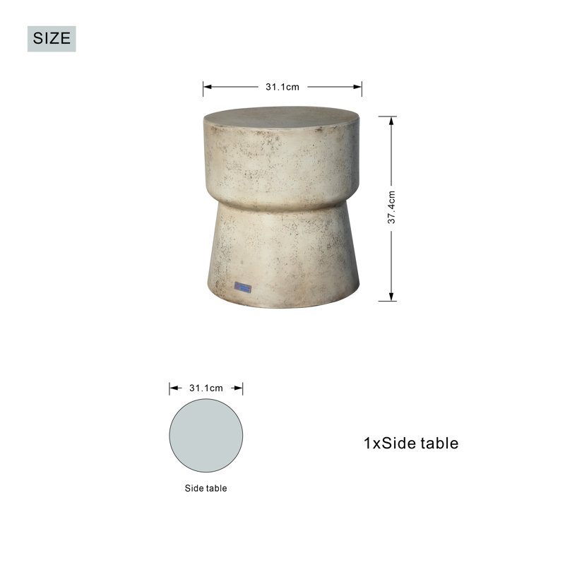 Clian Round Outdoor Side Table , 32.12cm cm W 32.12cm cm D