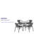 Amlie 28" W Square Glass 4-Person Dining Set with Stackable Chairs-1029444488